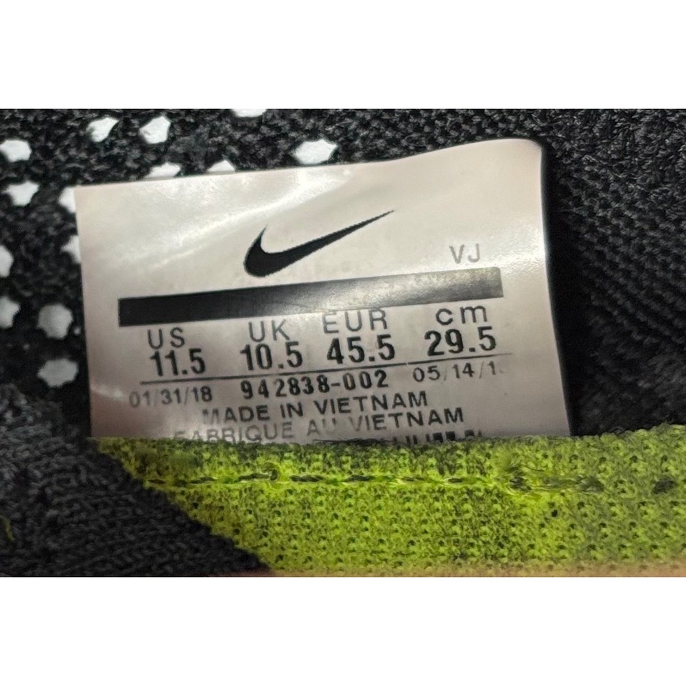 Nike Free RN Flyknit 2018 Mens 11.5 Black Running Shoes 942838-002 - Picture 7 of 8